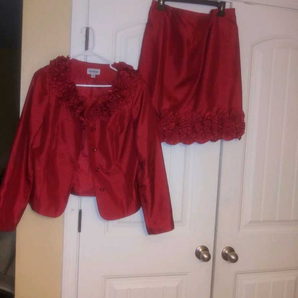 Two piece red suit